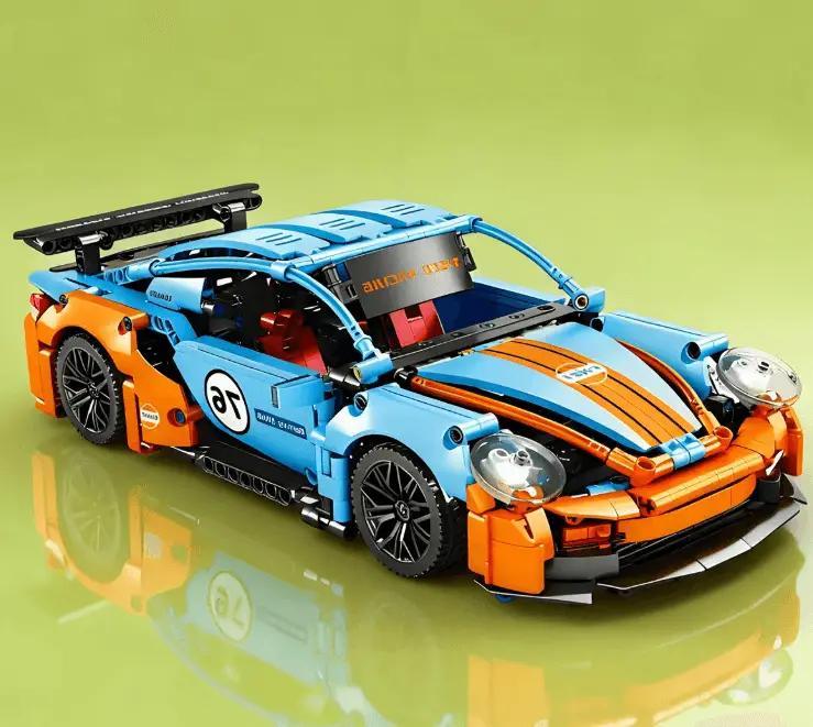 1/14 포르쉐 911 GT3 걸프오일 테크닉 블록 자동차 무선조종 LED 랠리 스포츠카 RC카 1:14 중국레고 이미지