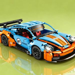 1/14 포르쉐 911 GT3 걸프오일 테크닉 블록 자동차 무선조종 LED 랠리 스포츠카 RC카 1:14 중국레고 이미지