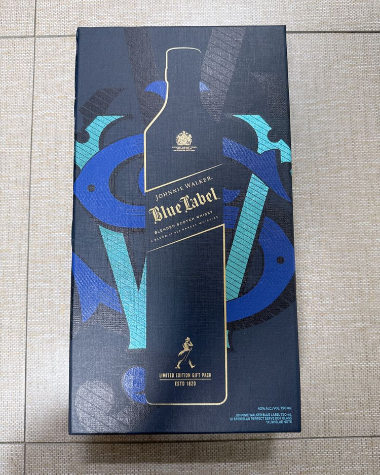 블루라벨 글라스 세트 + 글렌모렌지 시그넷 공병 이미지
