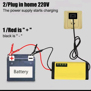 12v 배터리 충전기 오토바이 차 납산배터리 자동차 이미지