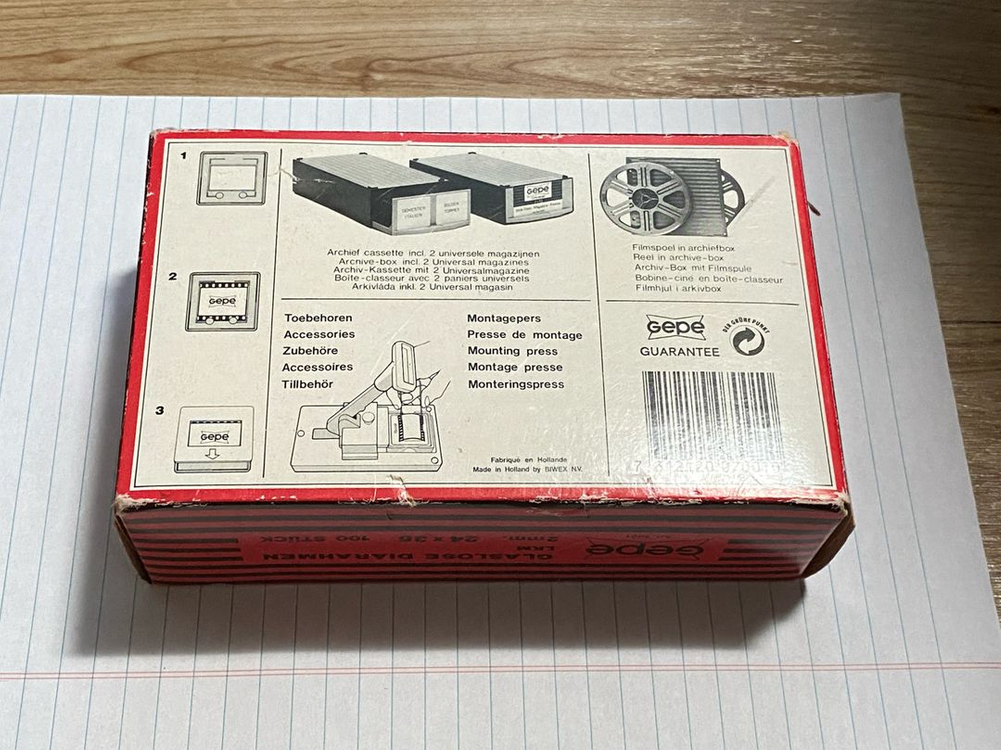미개봉게페 스웨덴 슬라이드 필름 마운트 24x36 2mm 100개 7001 Gepe slide mount A 이미지