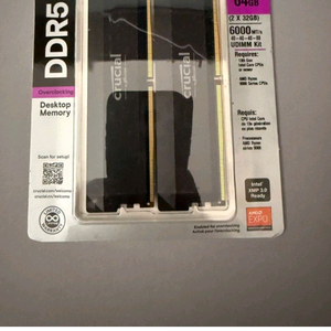 크루셜 ddr5 64gb ram 6000 미개봉 이미지