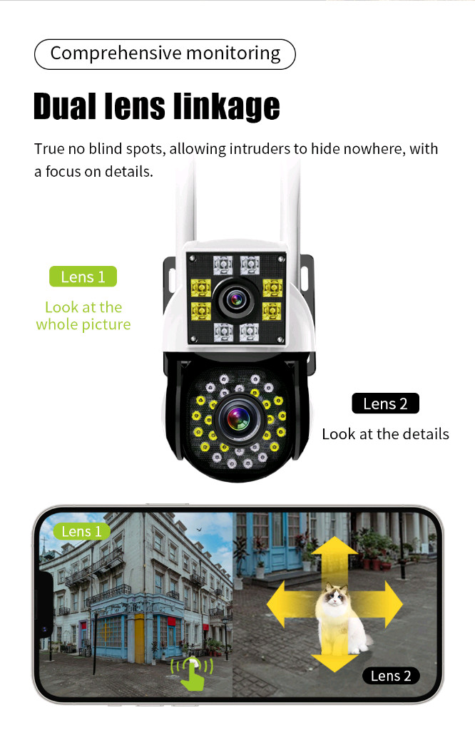새상품)wifi cctv 360도 실외방수 듀얼카메라 홈캠 이미지