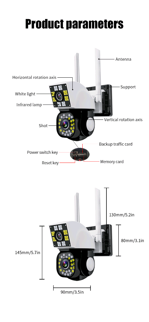 새상품)wifi cctv 360도 실외방수 듀얼카메라 홈캠 이미지