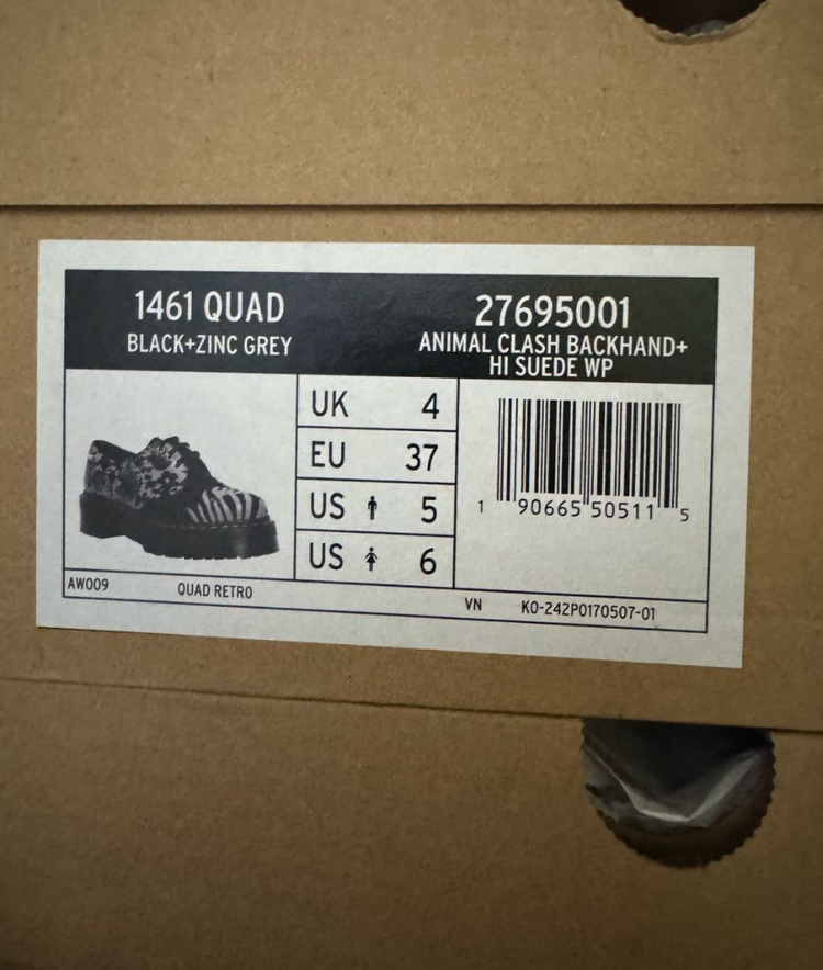 닥터마틴 워커 1461 쿼드 제브라 uk4 (230-240) 벡스 맥스 이미지