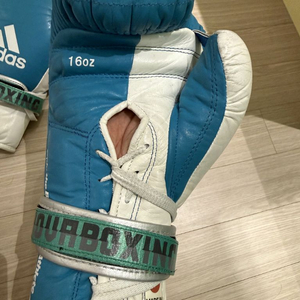 아디다스 복싱 글러브 16oz 블루/화이트 이미지