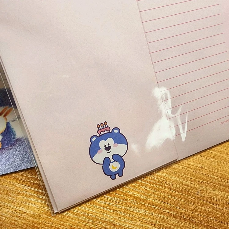 고전문구) 모닝글로리 블루베어 연습장 1권과 편지지 이미지