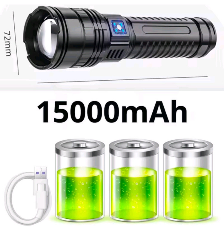 LF-S33 강력 LED 손전등 (15000mAh) 새제품 해루질 캠핑 이미지