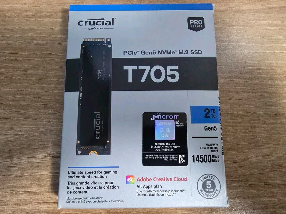 Crucial T705 2TB Gen5 NVMe M.2 SSD 이미지