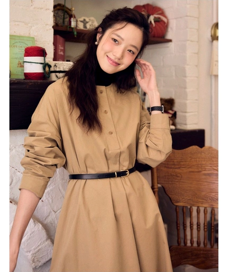 유어네임히얼 차분이 셔츠 원피스 이미지