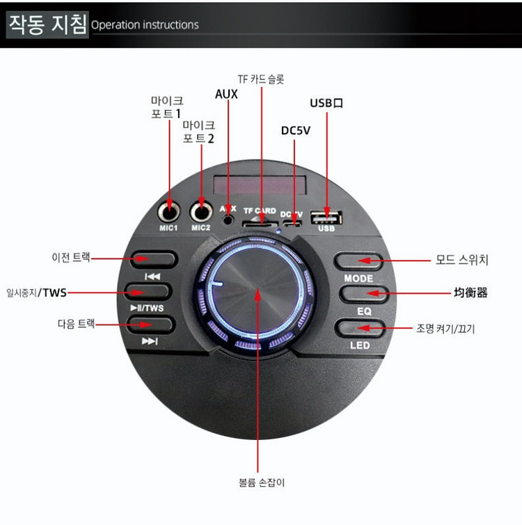 포터블 듀얼 블루투스 스피커 ZQS-4228 이미지