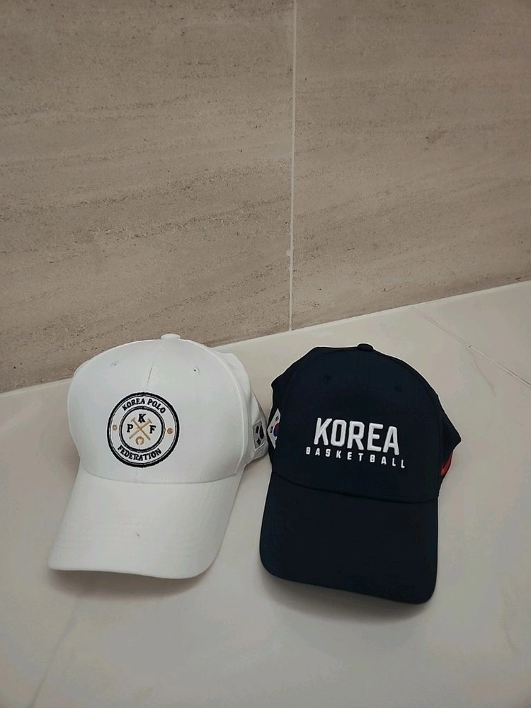 볼캡2개!! 나이키 KOR 코리아 대한민국 국대 한정판 볼캡 네이비 + 코리아 폴로 연맹 화이트 볼캡 이미지
