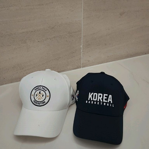 볼캡2개!! 나이키 KOR 코리아 대한민국 국대 한정판 볼캡 네이비 + 코리아 폴로 연맹 화이트 볼캡 이미지