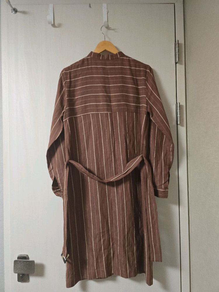 미착) 수입 비스코스 벨티드 셔츠 롱원피스 이미지