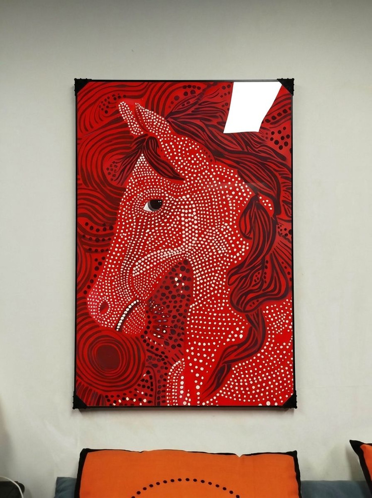 그림 액자 팝아트 인테리어소품 체인패턴 체인그림 오렌지 아트포스터 대형 거실 꾸미기 모던한 디자인 벽걸이 장식용으로 이미지
