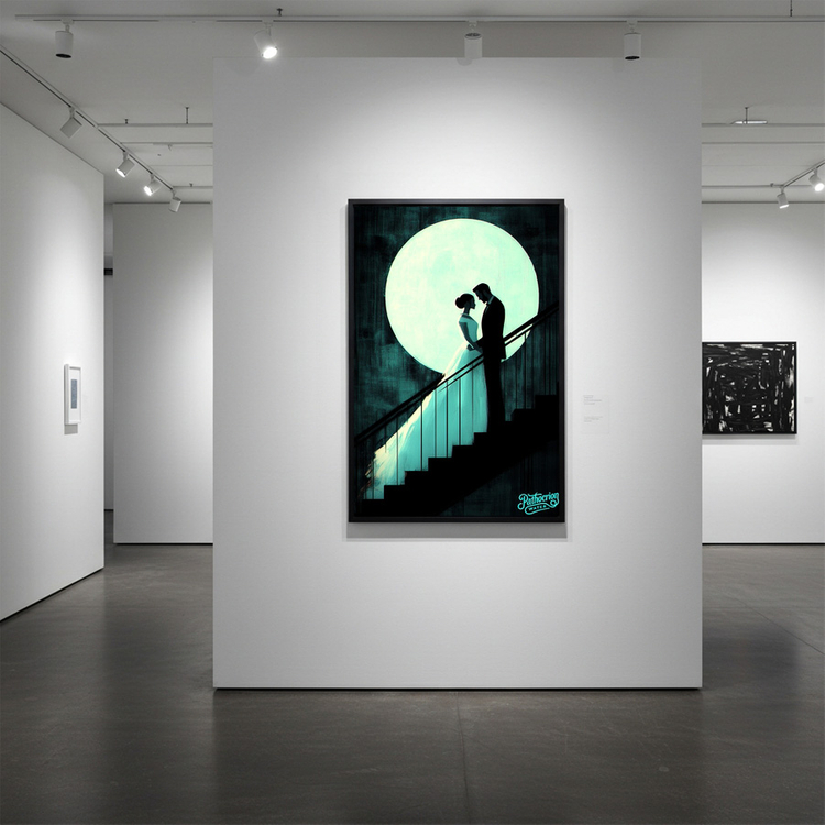 그림 액자 팝아트 인테리어소품 웨딩커플그림 커플액자 달밤 감성 분위기 대형 아트 포스터 로맨틱한 신혼집 거실 벽장식 이미지