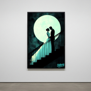 그림 액자 팝아트 인테리어소품 웨딩커플그림 커플액자 달밤 감성 분위기 대형 아트 포스터 로맨틱한 신혼집 거실 벽장식 이미지