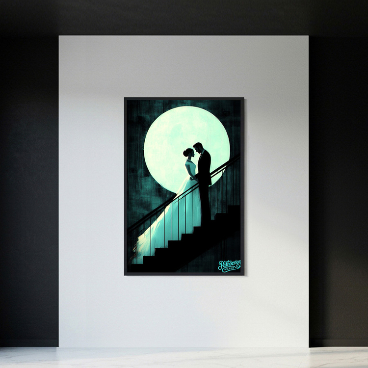 그림 액자 팝아트 인테리어소품 웨딩커플그림 커플액자 달밤 감성 분위기 대형 아트 포스터 로맨틱한 신혼집 거실 벽장식 이미지