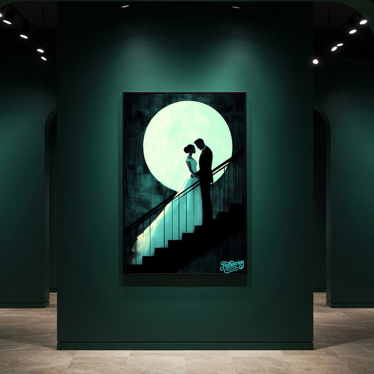 그림 액자 팝아트 인테리어소품 웨딩커플그림 커플액자 달밤 감성 분위기 대형 아트 포스터 로맨틱한 신혼집 거실 벽장식 이미지