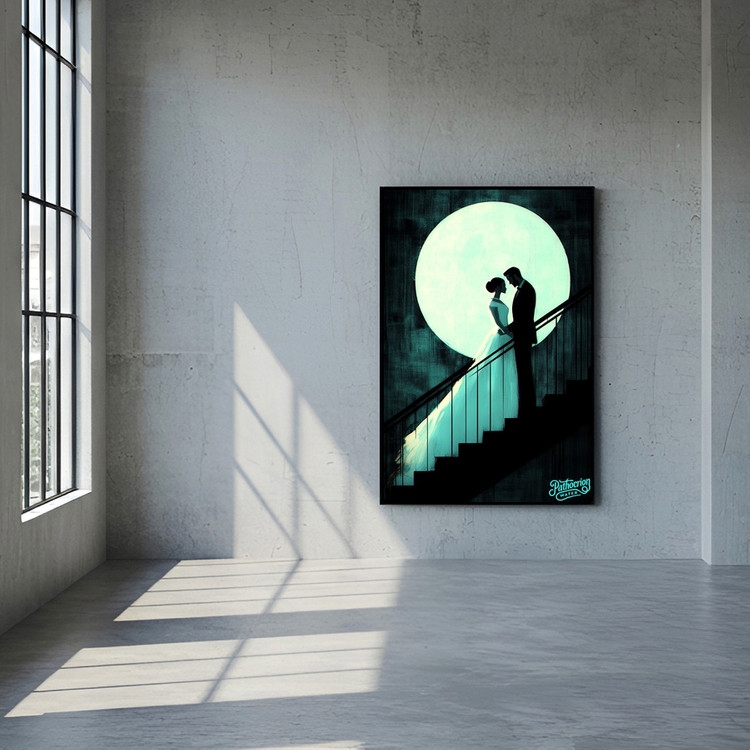 그림 액자 팝아트 인테리어소품 웨딩커플그림 커플액자 달밤 감성 분위기 대형 아트 포스터 로맨틱한 신혼집 거실 벽장식 이미지