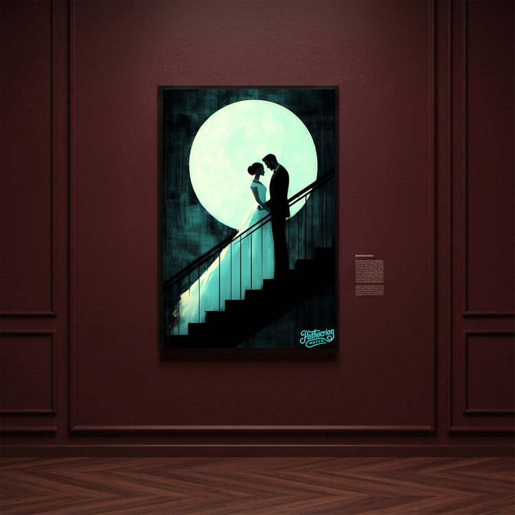 그림 액자 팝아트 인테리어소품 웨딩커플그림 커플액자 달밤 감성 분위기 대형 아트 포스터 로맨틱한 신혼집 거실 벽장식 이미지
