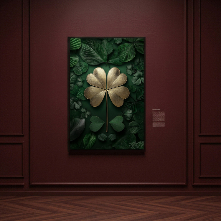 행운의 증명 그림 액자 팝아트 인테리어소품 네잎클로버그림 식물액자 대형 고급 금색 골드 거실 집들이 선물용 인테리어 이미지
