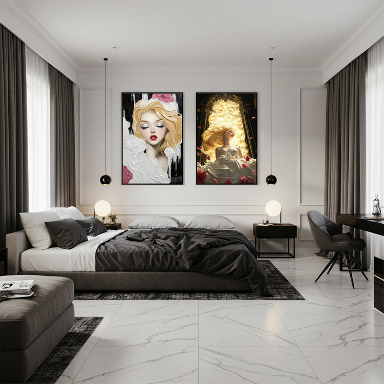 침묵의 색채 그림 액자 팝아트 인테리어소품 미녀그림 여성액자 유화풍 아트포스터 거실 인테리어 벽장식 모던 인테리어 이미지
