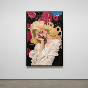 그림 액자 팝아트 인테리어소품 꿈의 무게 금발미녀그림 여인액자 대형 유화스타일 거실 분위기 좋은 인테리어 아트포스터 이미지
