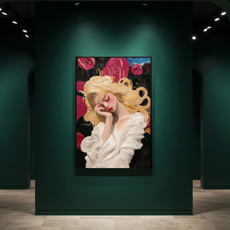 그림 액자 팝아트 인테리어소품 꿈의 무게 금발미녀그림 여인액자 대형 유화스타일 거실 분위기 좋은 인테리어 아트포스터 이미지
