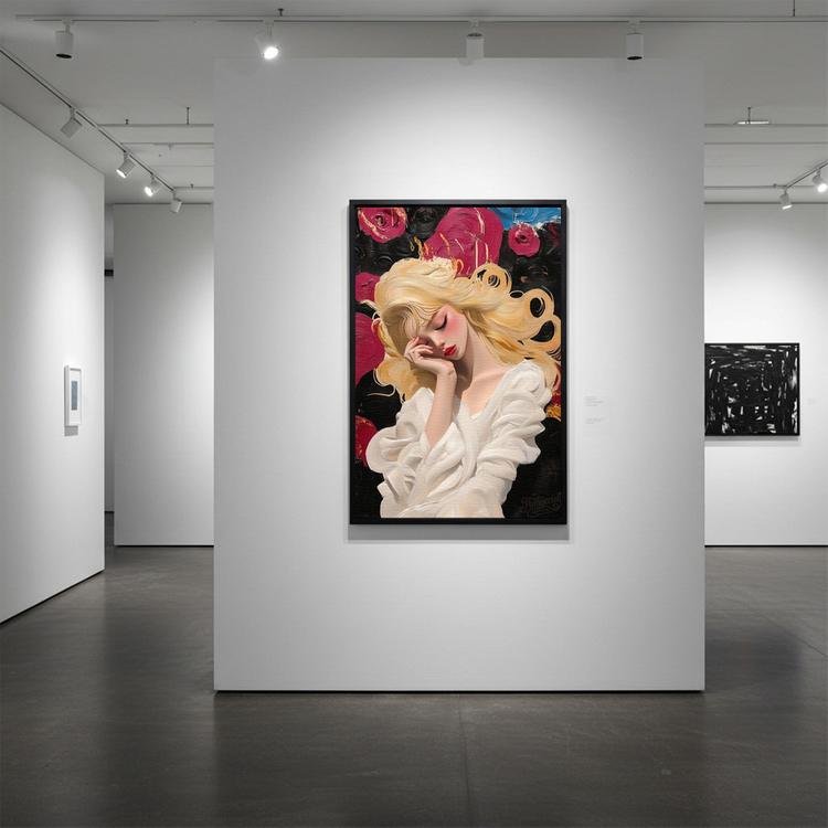그림 액자 팝아트 인테리어소품 꿈의 무게 금발미녀그림 여인액자 대형 유화스타일 거실 분위기 좋은 인테리어 아트포스터 이미지