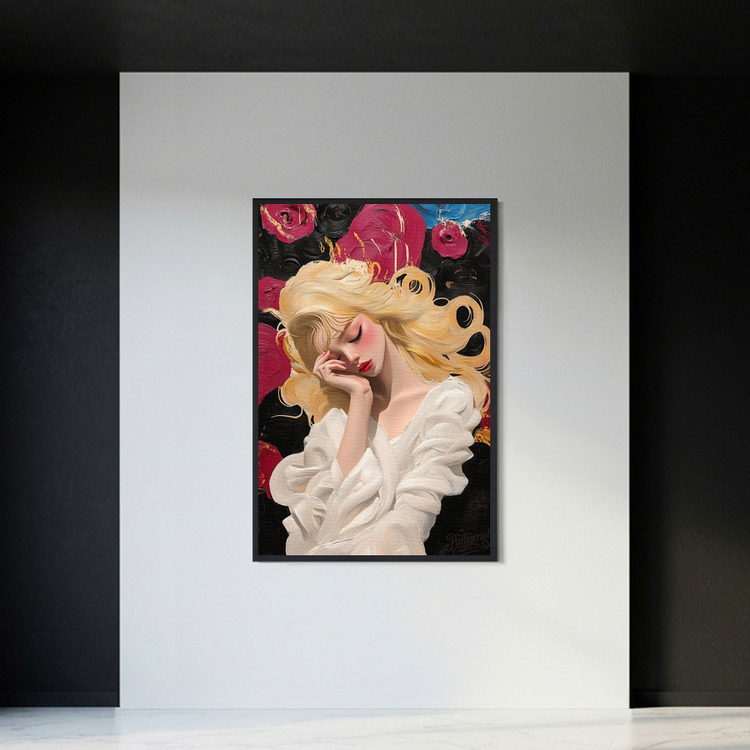 그림 액자 팝아트 인테리어소품 꿈의 무게 금발미녀그림 여인액자 대형 유화스타일 거실 분위기 좋은 인테리어 아트포스터 이미지