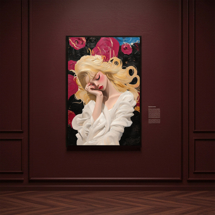 그림 액자 팝아트 인테리어소품 꿈의 무게 금발미녀그림 여인액자 대형 유화스타일 거실 분위기 좋은 인테리어 아트포스터 이미지