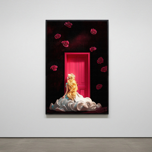 그림 액자 팝아트 인테리어소품 내가 문을 열기 전에 금발공주그림 인물화액자 감성적인 대형 아트포스터 거실 인테리어 이미지