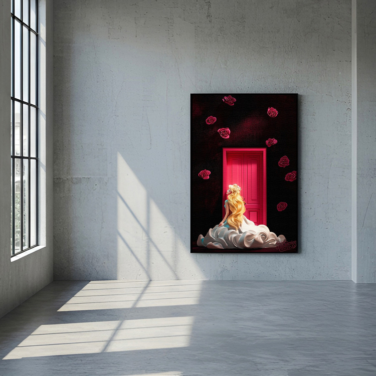 그림 액자 팝아트 인테리어소품 내가 문을 열기 전에 금발공주그림 인물화액자 감성적인 대형 아트포스터 거실 인테리어 이미지