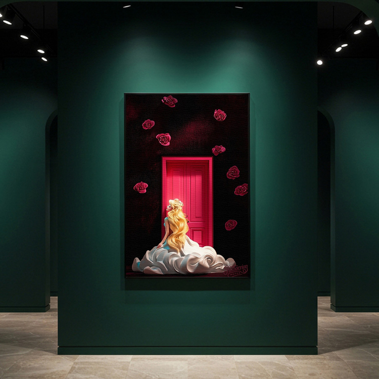 그림 액자 팝아트 인테리어소품 내가 문을 열기 전에 금발공주그림 인물화액자 감성적인 대형 아트포스터 거실 인테리어 이미지