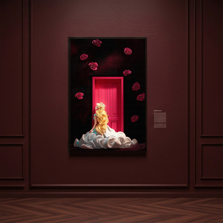 그림 액자 팝아트 인테리어소품 내가 문을 열기 전에 금발공주그림 인물화액자 감성적인 대형 아트포스터 거실 인테리어 이미지