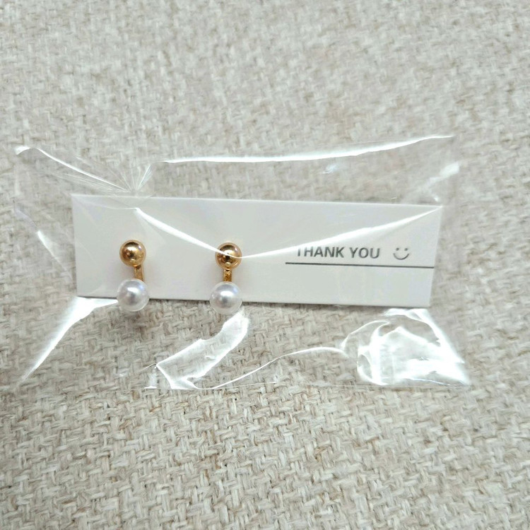 [새거.3800원]진주 볼 드롭 귀걸이 이미지