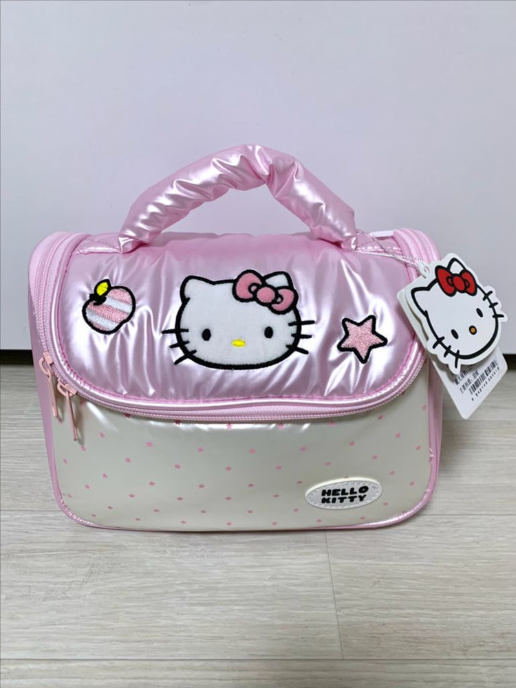 산리오 헬로키티 실버 핑크 파우치 가방 이미지