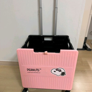 씨유 스누피 접이식 쇼핑 카트 핑크(새제품) 이미지