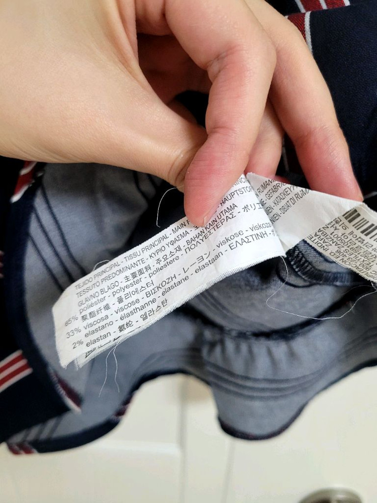 자라 스트라이프 데님원피스 xs 이미지