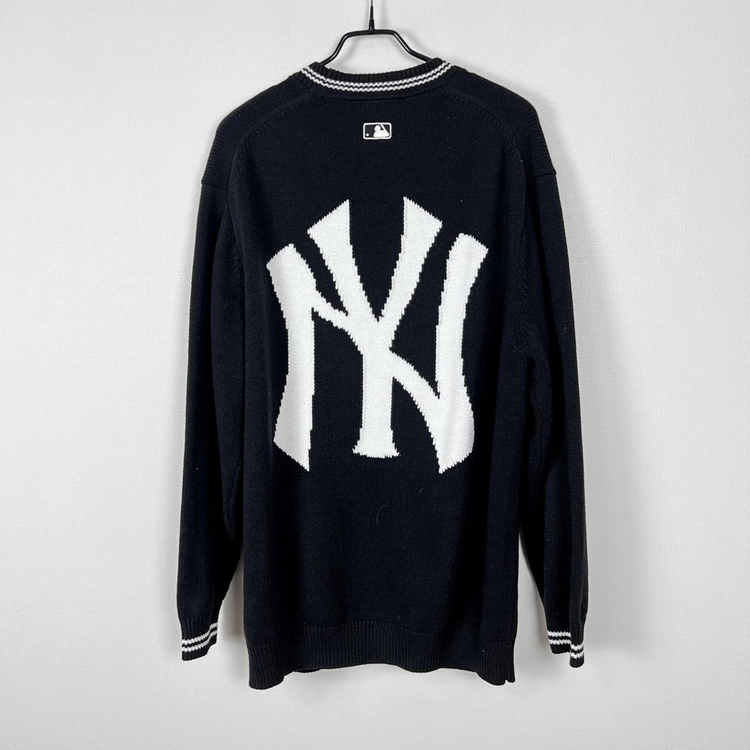 MLB 뉴욕 양키스 블랙 니트 가디건 공용100 L 라덴 빈티지 이미지
