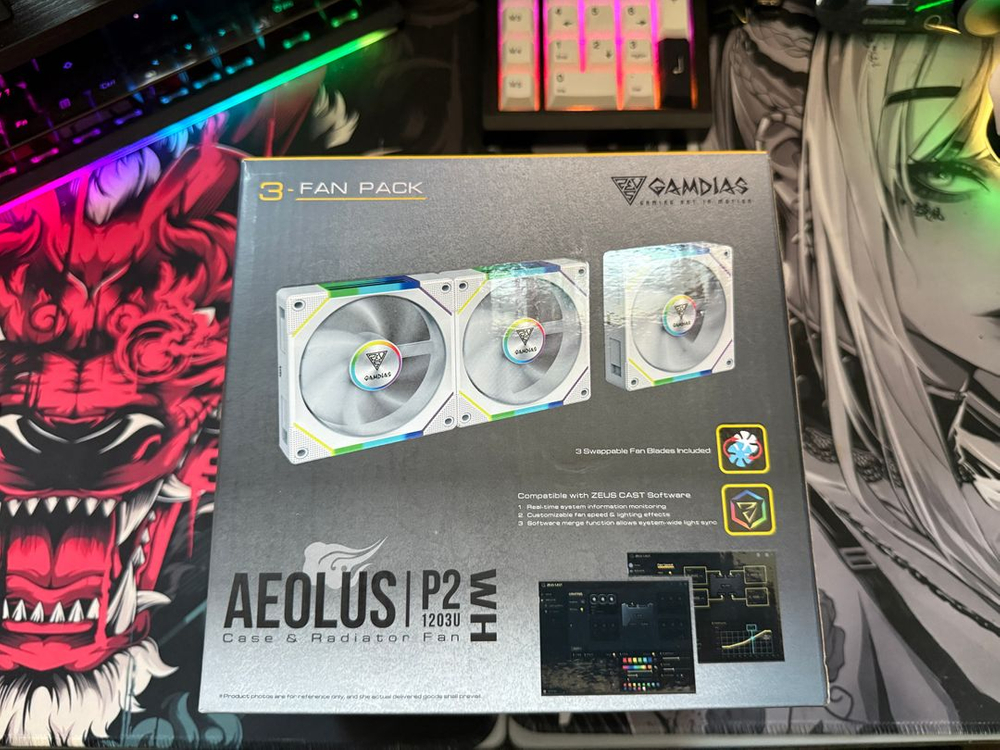 GAMDIAS AEOLUS P2 화이트 시스템 팬 (2box) 이미지