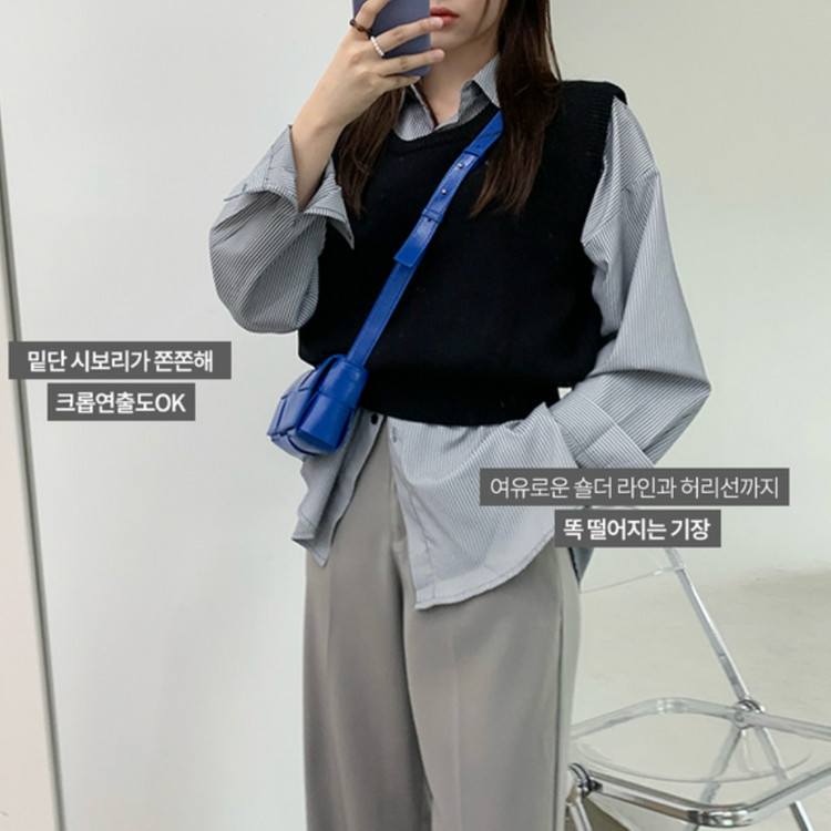 (새제품)육육걸즈 하나U넥조끼 블랙 이미지