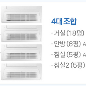 삼성 무풍 겸용 천장형 시스템에어컨 4실 실외기 1대 판매합니다 이미지