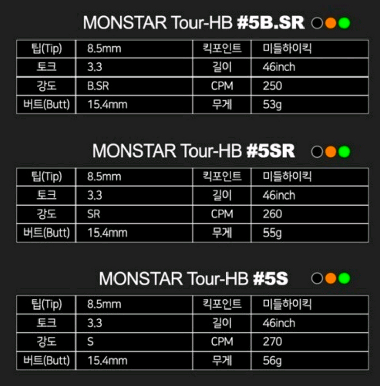 몬스타 TOUR HB 5S 드라이버 샤프트 타이틀 슬리브 이미지