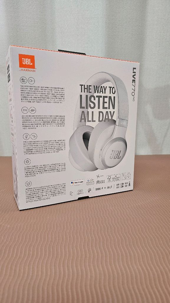 JBL LIVE 770NC 블루투스 헤드폰 화이트 이미지