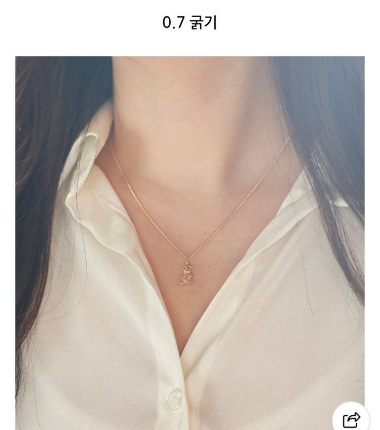 루피나 14k 0.7돈 커브체인 민줄 목걸이 이미지