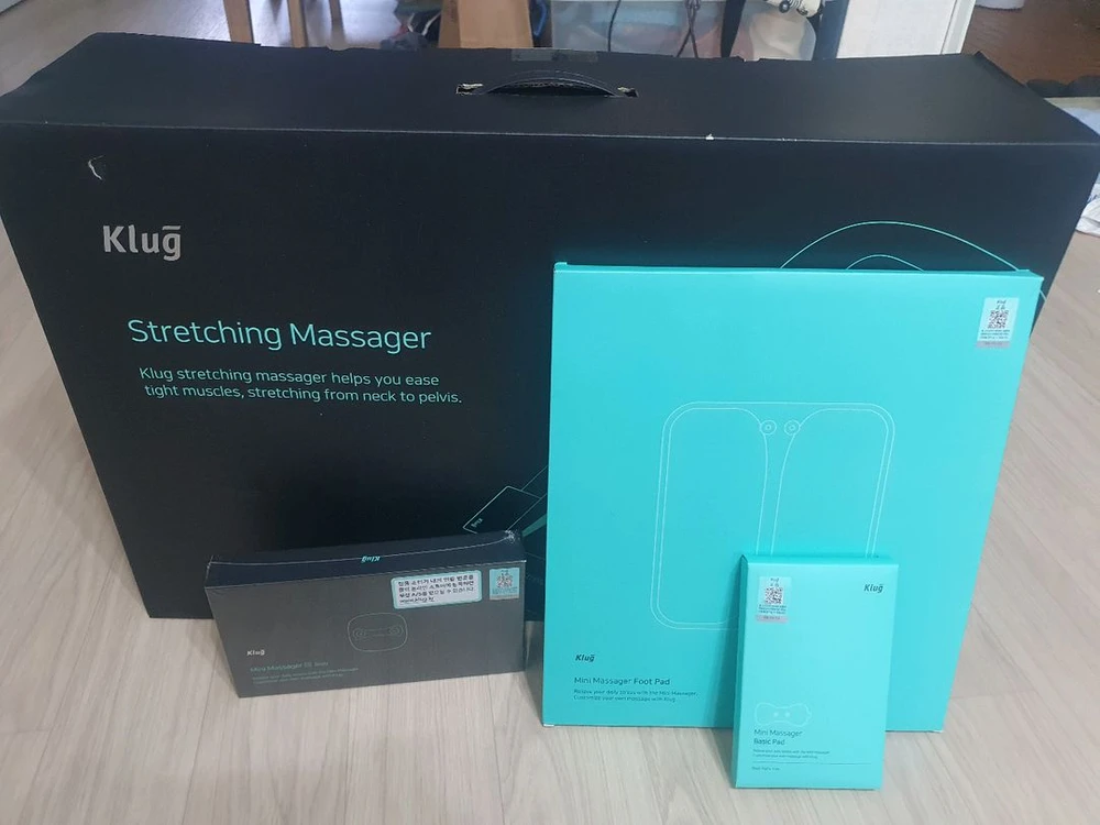 클럭 스트레칭 마사지기 + 미니 마사져 + 기본패드 + 풋패드 이미지