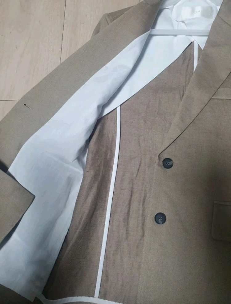 (새상품) 베이지 린넨 자켓 (봄여름가을용) 이미지