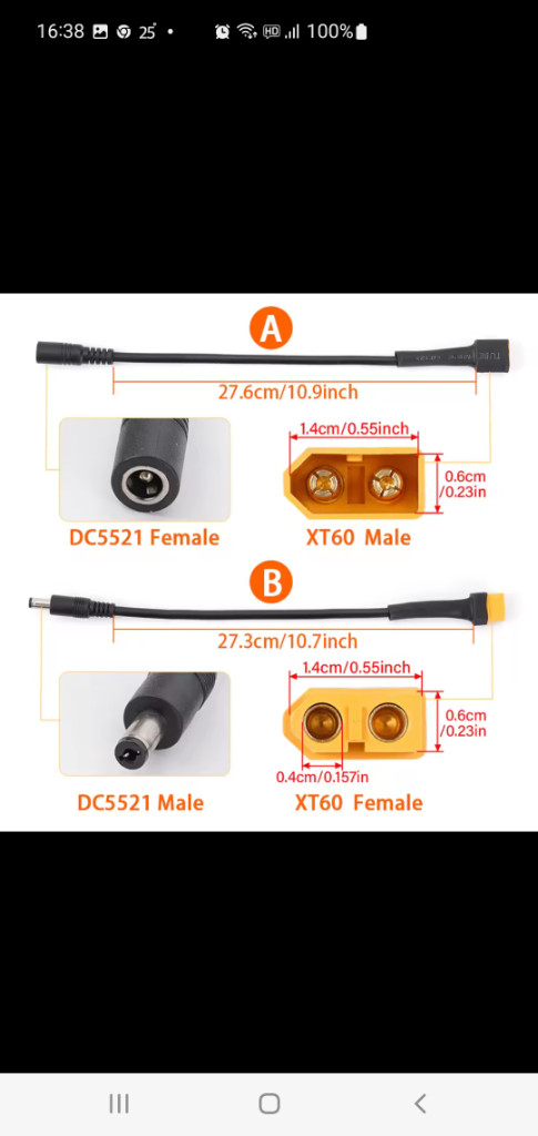 전기자전거 보조배터리 변환 XT60 DC 36v 48v 이미지